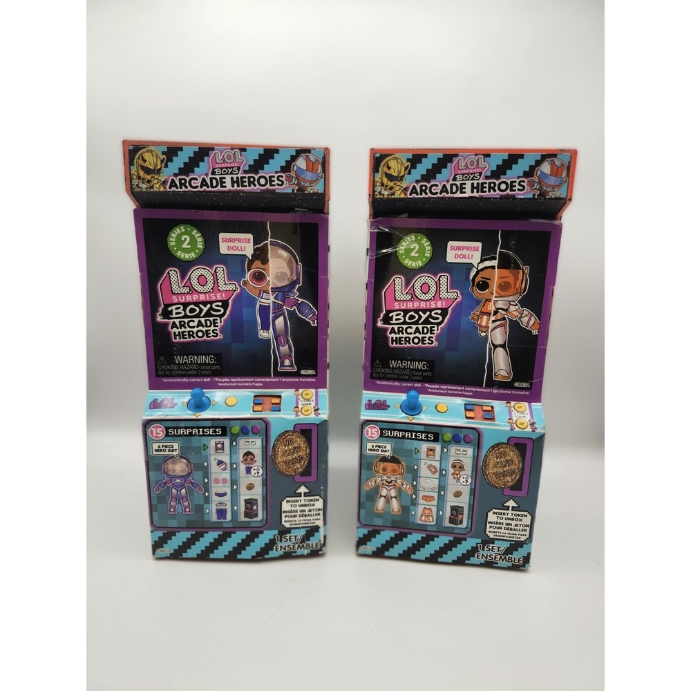 LOL Surprise! Boys Arcade Heroes Series 2 Action Figure Doll LOT OF 2